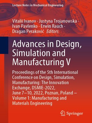 cover image of Advances in Design, Simulation and Manufacturing V